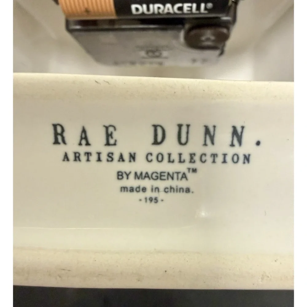 Rae Dunn Artisan Collection Ceramic House Clock White Black Letters Working